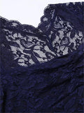 Dark Blue Lace Short Sleeve
