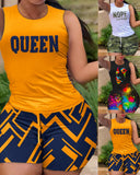 Summer New Fashion Leisure Printing Set With Two Pieces-Outfit