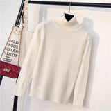 Autumn Winter Thick Turn-down Collar High Elasticity Casual Pullovers Female Thick Turtleneck Knitted Women