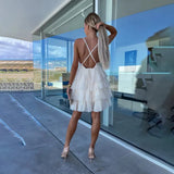 Asian Summer Hot-Selling Net Dress INS Style Casual Backless Sexy Multi-Layer Dress Women-Outfit