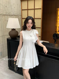 Fongt Xixi 2025 Summer New French Temperament With High-Belt Dress Elegant Vacation Short Dress 88348