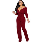 Sleeve Solid Color V-neck Tight