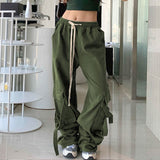 Elastic Waist Straight Leg Cargo Pants-Outfit