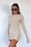 Fongt Women's New Sexy Long Sleeve Lace-Hole Sweater Dress-Outfit