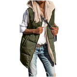 Fongt New Solid-Color Hooded Cotton Vest Wears Both Sides Of The Warm Cardigan Wind Jacket