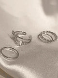 4pcs Butterfly Decor Simple Ring-Outfit