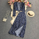 Small Broken Flower Long Sleeves + Half Skirt-Outfit