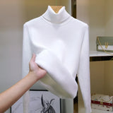 Sweater Women Winter Thick Plush Fleece Lined Knit Pullover Warm Soft Knitwear Jumper Slim Sueter Top New Malhas