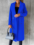 Fongt Women's Spring 2025 New Coat With Hair, Coat Solid Long-Sleeved Double-Buttoned