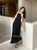 Fongt Xixi 2025 Summer New French Temperament Flax High Waist Dress Elegant Holiday Dress 88347