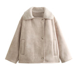 Fongt Burst Women's Clothing Lint With Velvet Warm Fur Coat