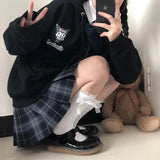 Fongt Soft Sister Student Cartoon Meal Jk Coat Zipper Koloumi Cotton Hoodie Jade Cinnamon Dog Print