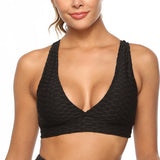 Women Push Up Fitness Tank Tops Deep V-neck Backless Breathable Bra Workout Underwear
