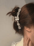 Rhinestone Decor Floral Hair Claw-Outfit