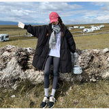Cotton-Padded Jacket Coat Female Winter 2024 New Retro Versatile Long Plus Thick Cotton-Padded Clothes Loose Students Cotton Clothes-Outfit