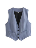 Fongt Color Y2K2025 Summer Leisure Repair Vest Sleeveless Vest Short Blouse Women A19531