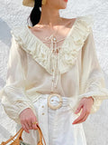Fongt Spring Women's New White French Shirt Women's Long Sleeves Changfeng Shenzhen South Oil Shirt Women's