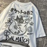 Aesthetic Black Kitten Print Oversized T-shirt-Outfit