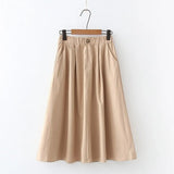 Women One Button Skirt Faldas Mujer Vintage Strethy Waist Office Ladies Elegant Chic Long Skirts