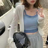 Fongt Girl Sports Slings Small Vest Women Wear In The Summer Inside The Bottom Of The Chest Design Small Fake Two-Piece