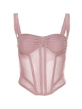 Sheer Mesh Corset Top-Outfit