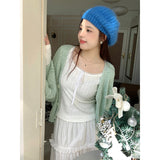 Lace Lacework Round-neck Slimming Inner Long Sleeve Top 3 Color-Outfit