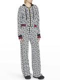 QUALITY Newest 2023 Fashion F/W Designer Jacket Women's Monogram Printed Velvet Hooded Bomber