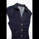 New Summer Style Midi Slim Shirt Dress 0779064-Outfit