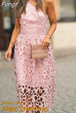 Patchwork Short Sleeve Solid Dress Slash Neck Women Maxi Summer Dress Casual Backless Vintage Streetwear Dress