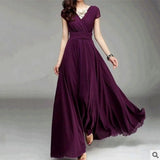 Sleeve Bohemian Chiffon Waist Dress
