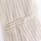 New Striped Buckle In Spring Is Decorated With Long Casual Fashion Vest-Outfit