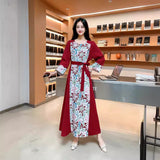 Minority Age-Reduced Printed Fairy Skirt 2024 New V-Neck Slim A-Shaped Dress For Spring And Summer-Outfit