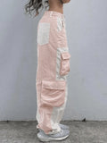 Patchwork Corduroy Cargo Pants-Outfit