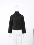 Fongt Spring And Autumn New Temperament Trend Collar Buckle Jacket Short Jacket