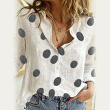 Sleeve Marguerite Dot Star Print Office Shirt