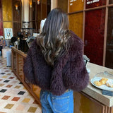 Teddy Burgundy Faux Fur Coat-Outfit