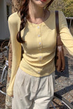 Button-Threaded, Small, Multi-Bottomed Shirt, New Long-Sleeved T-Shirt In Spring And Autumn