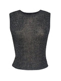 Semi Sheer Metallic Tank Top-Outfit