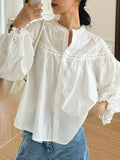 Fongt 2025 New Style French Embroidered White Shirt Female Long Sleeve Temperament Commuting Southern Oil Women Shirt