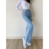 Washed High Waist Slim Flare Jeans-Outfit
