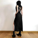 Hooded Cut Out Back Midi