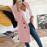 Plus Size 4XL 5XL Women's Autumn Coat Woollen Blends Overcoats 2023 Winter Long Sleeve Casual Oversize Outwear Jackets