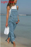 Cargo Pants Women Denim Bib Overalls Jeans Jumpsuits Rompers Ladies Ripped Hole Suspenders Long Playsuit Pockets