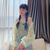 New Korean Style Loose Flower Printed Thin Jacket Sunscreen Women Long Sleeve Casual Sunscreen Jacket Veste