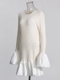 French Long-Sleeved Round-Neck Dress Women 2025 Summer New Famous Wind Lotle Side High-End Knitted