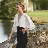 Women's New Bat Sleeve Dress Hot Style Deep V High Waist Color Jumpsuit-Outfit