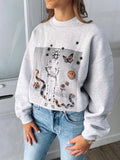 Graphic Sweatshirts for Women Fashion Designer Pullovers Tops 2023 Womens Clothing Female Loose Sweatshirt