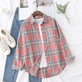 Plaid Shirts Womens Blouses And Tops Long Sleeve Loose Checked Female Clothes Outwear Winter 2022