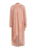 Fongt Women's Chiffon Dress 2025 Autumn Dress With Long Sleeves And Leafs Relaxing Long Dresses