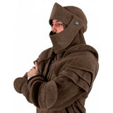 Fongt Hooded Elbow-Wearing Mask Fagroom Fagroom Faeling Fagmouse Solid-Color Coat Tunic